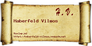 Haberfeld Vilmos névjegykártya